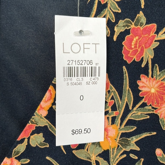 LOFT FLORAL PRINT DRESS SIZE 0 - Picture 5 of 8